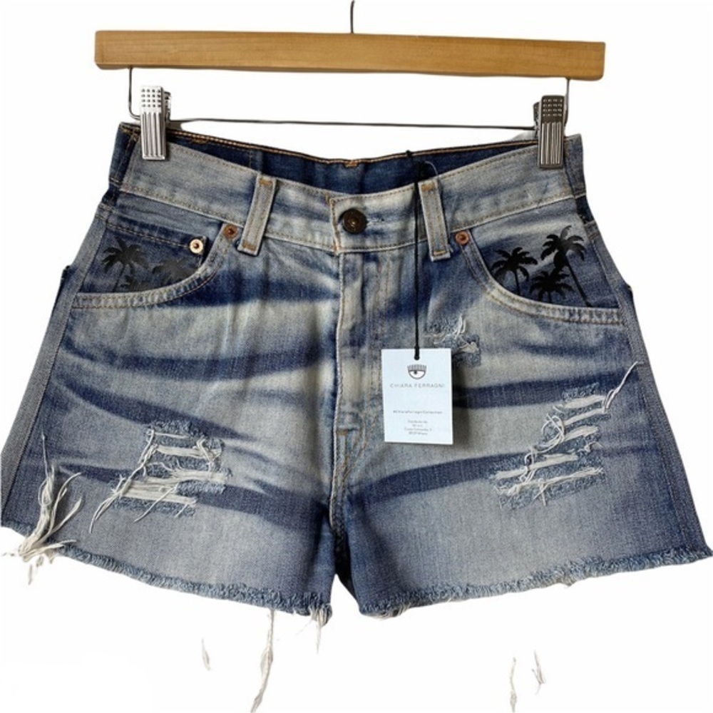 Chiara Ferragni Blue Jean Shorts